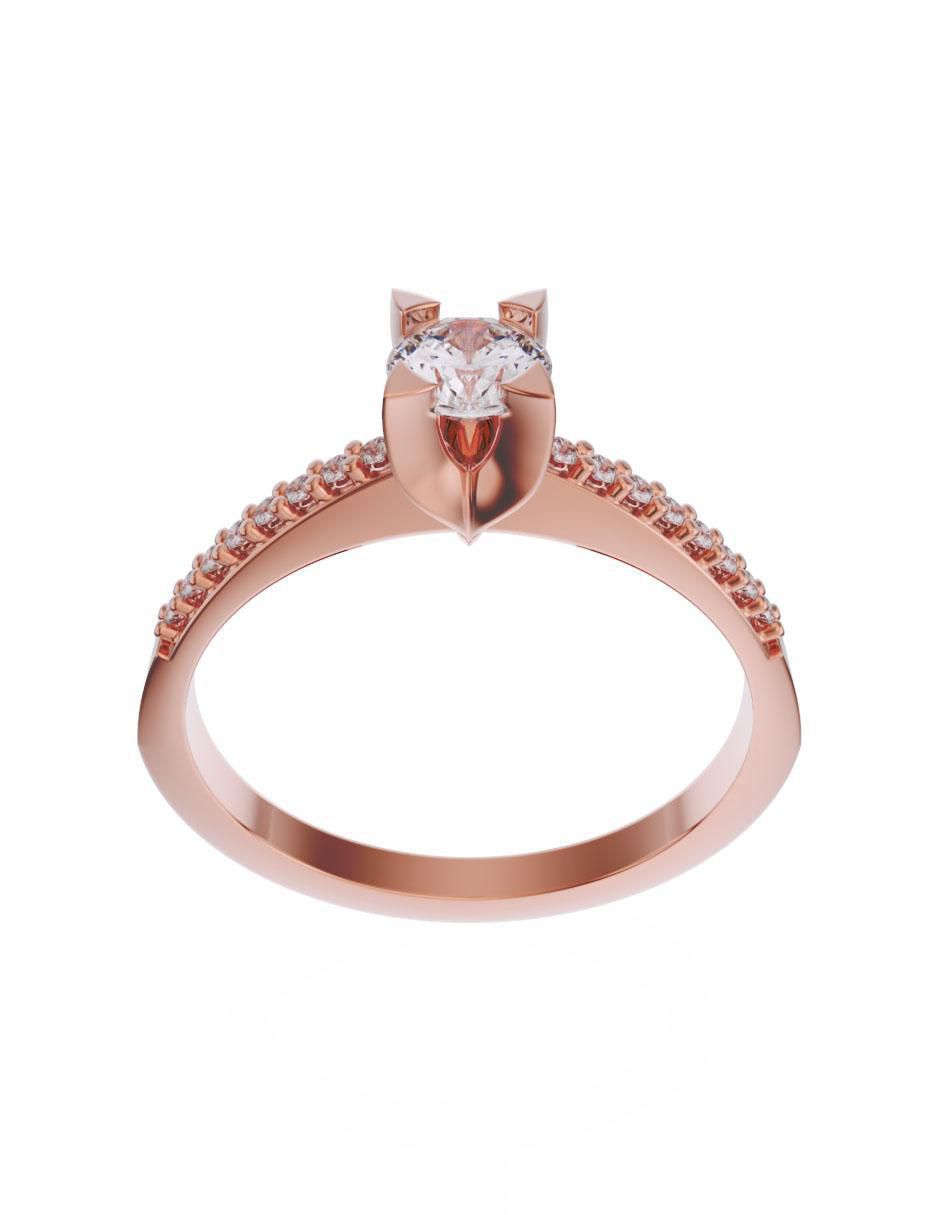 Solitario de oro 10 k zirconia 2