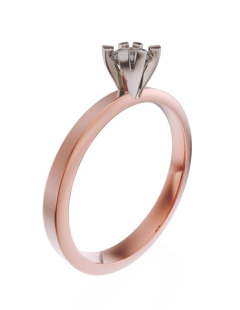 Solitario de oro 10 k zirconia 3