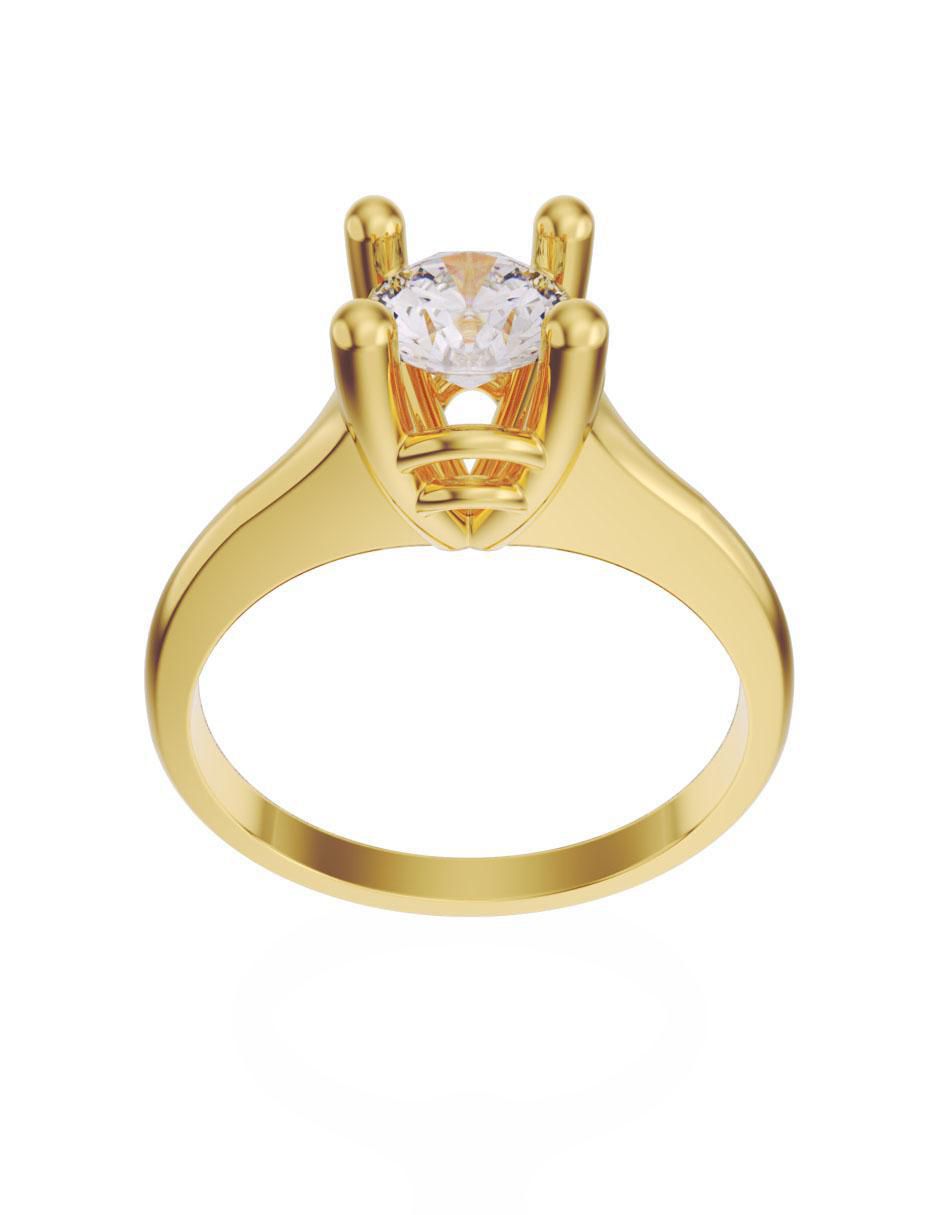 Solitario "de" oro 10 k fonelli sin familia o colección zirconia