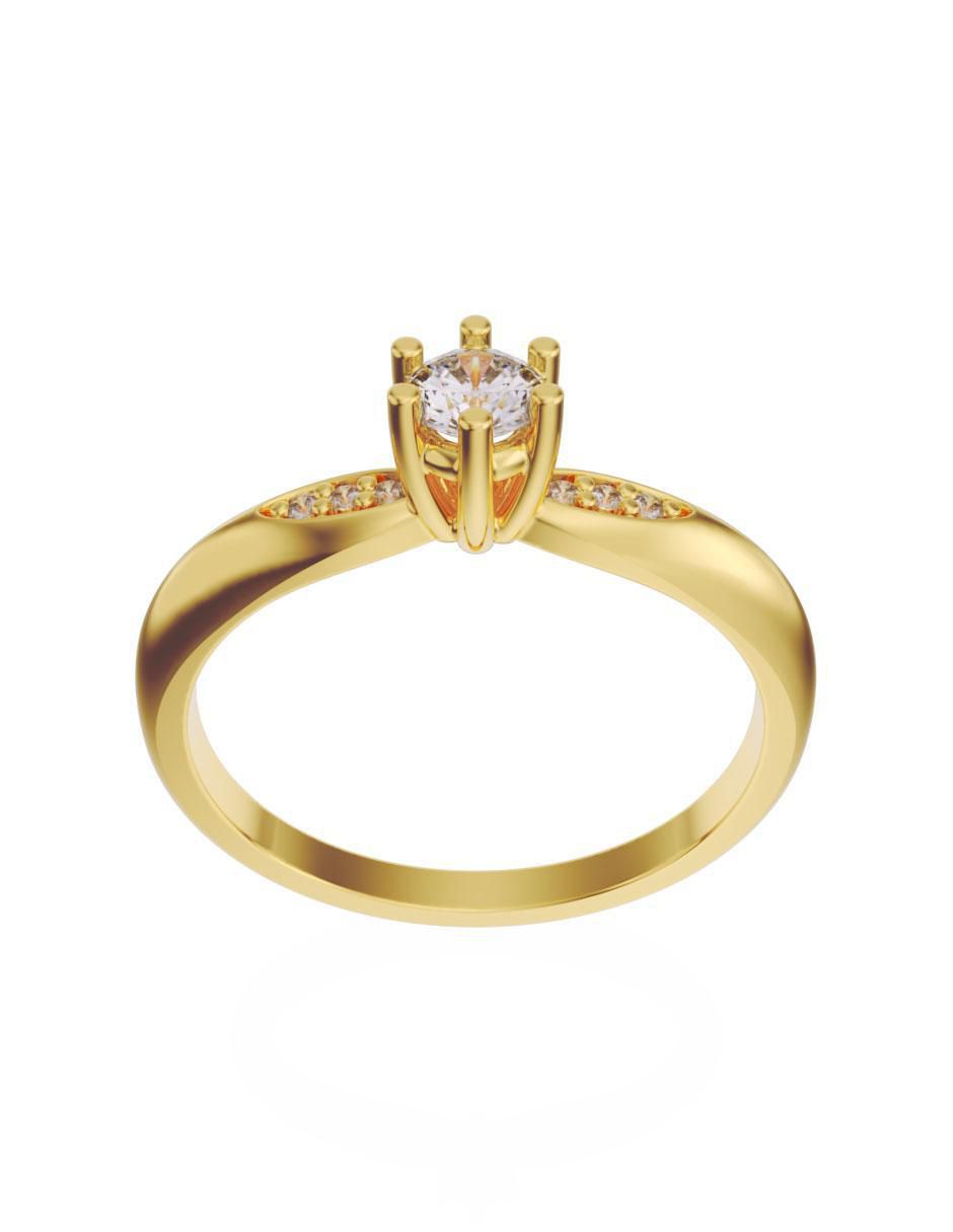 Solitario "de" oro 10 k fonelli sin familia o colección zirconia