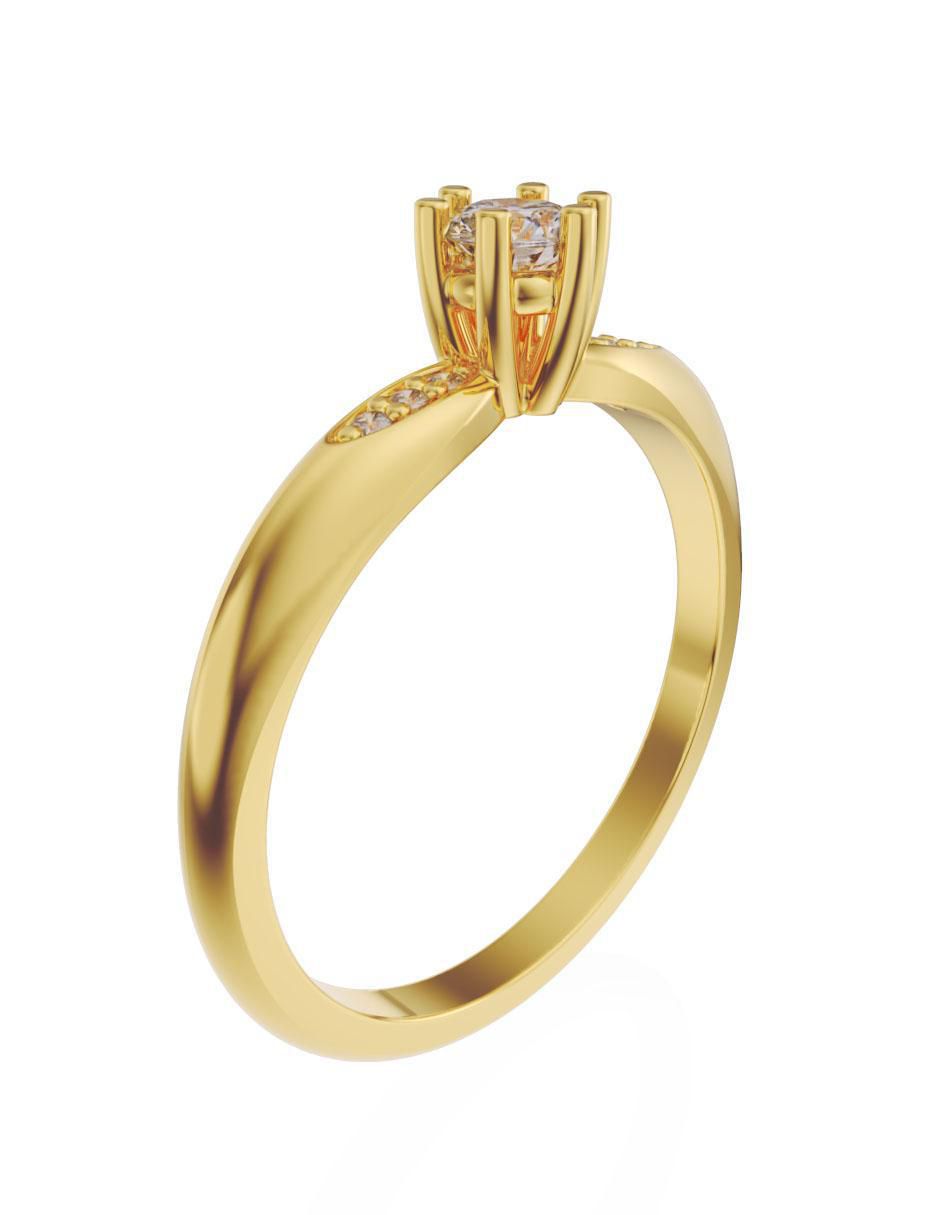 Solitario "de" oro 10 k fonelli sin familia o colección zirconia