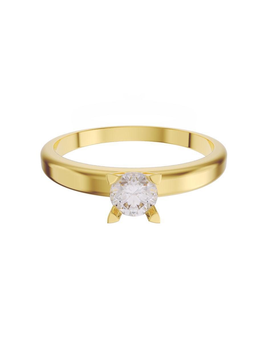 Anillo de compromiso de oro 10 k zirconia