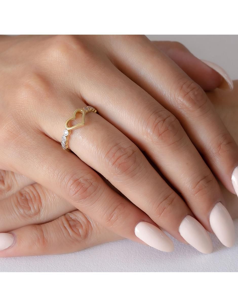 Anillo "de (si aplica)" corazón abba joyas sin familia sin temática 10 k "de" oro zirconia