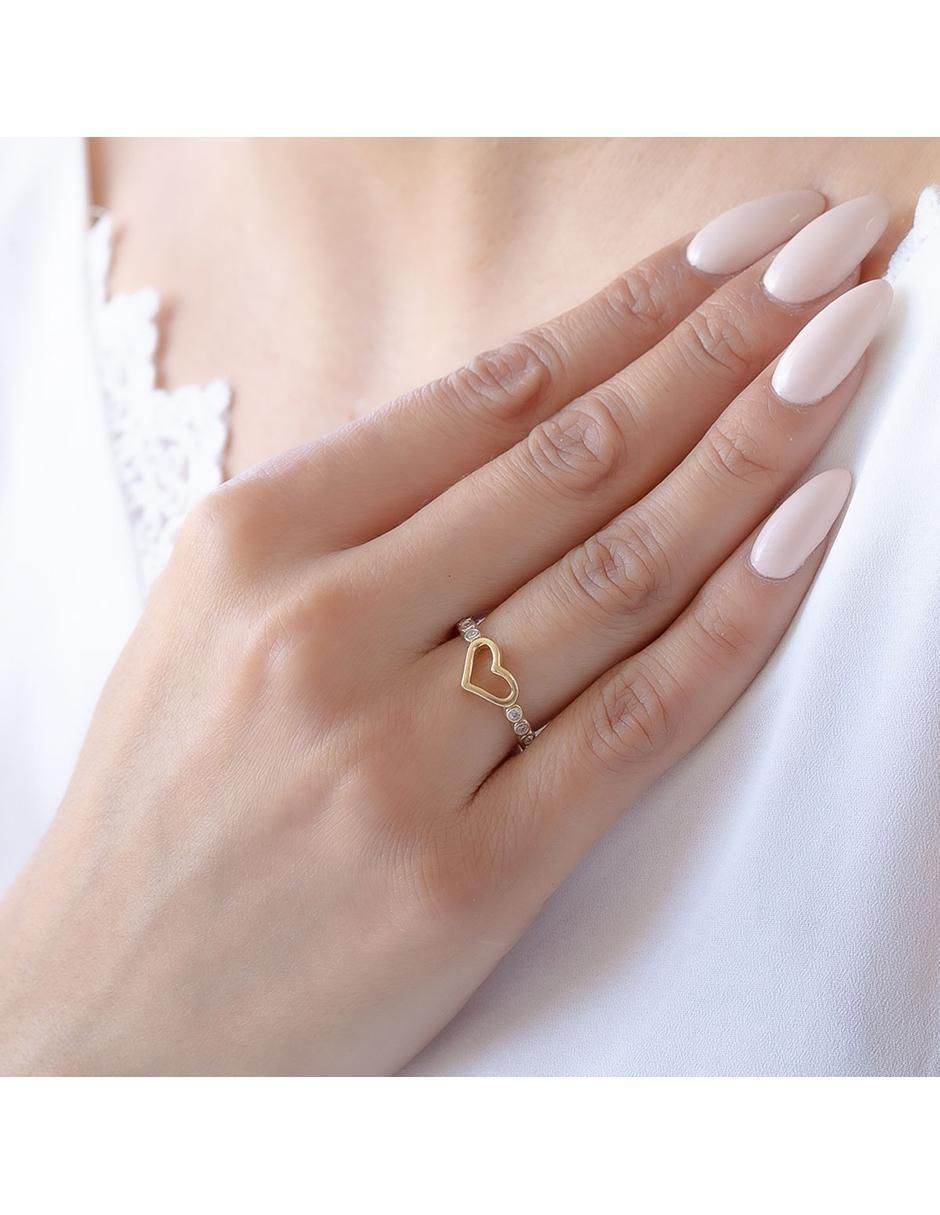Anillo "de (si aplica)" corazón abba joyas sin familia sin temática 10 k "de" oro zirconia