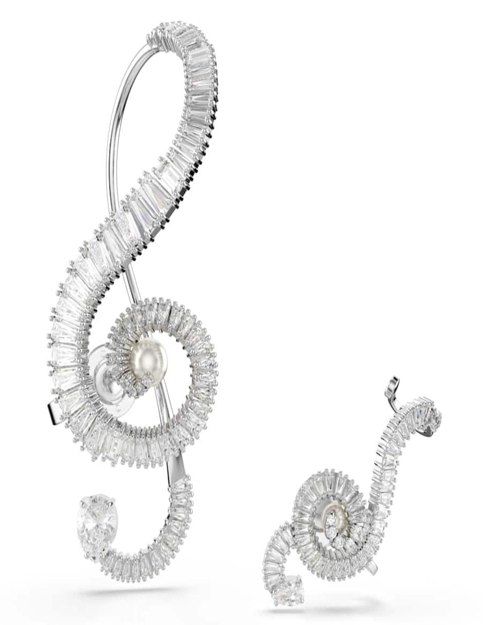 Aretes de nota musical con acabado brillante