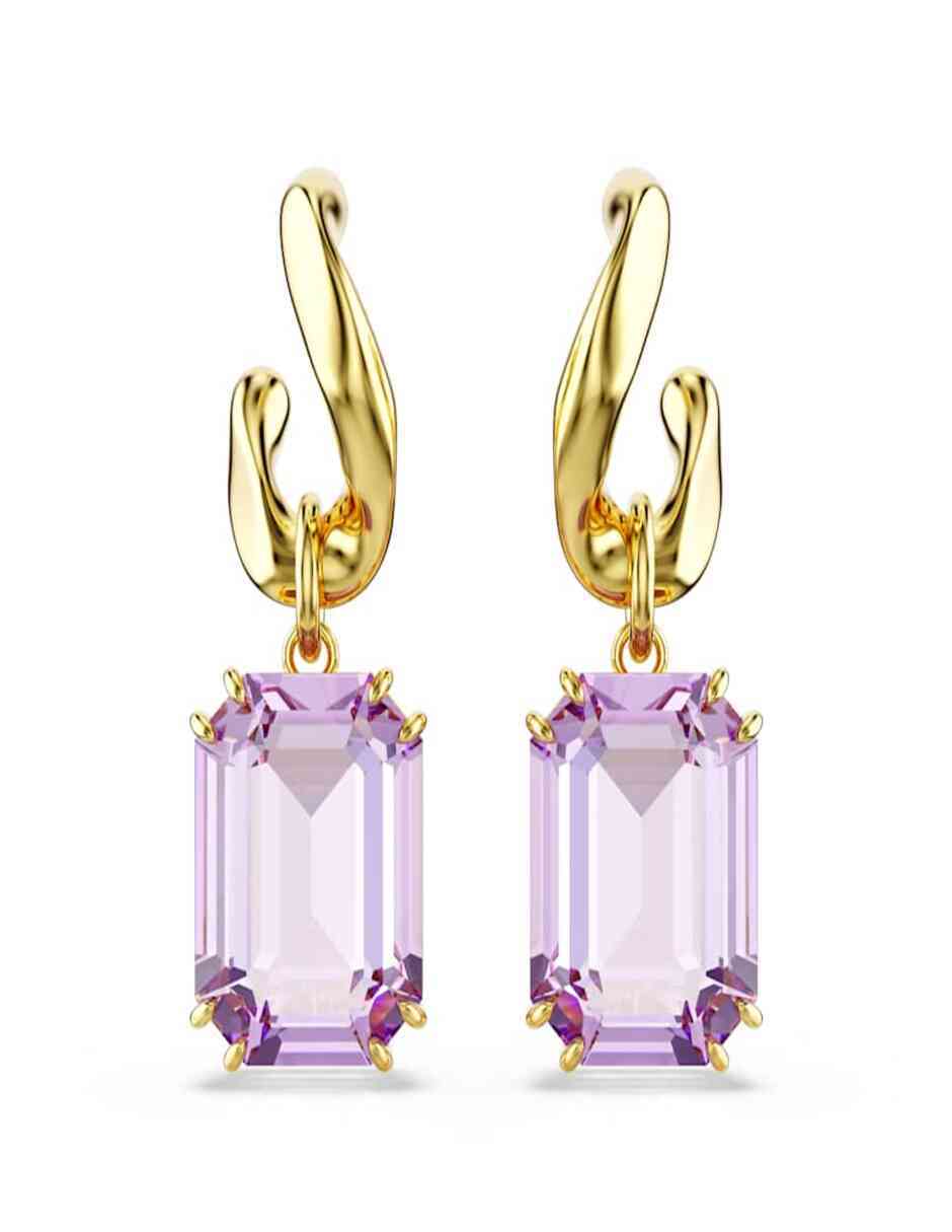 Aretes octagonales Millenia con acabado brillante