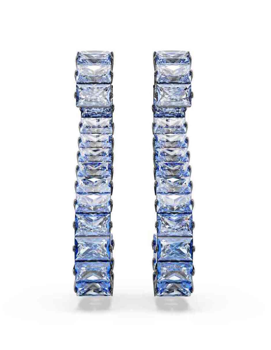 Aretes de letra s Matrix Baguette con acabado brillante 2