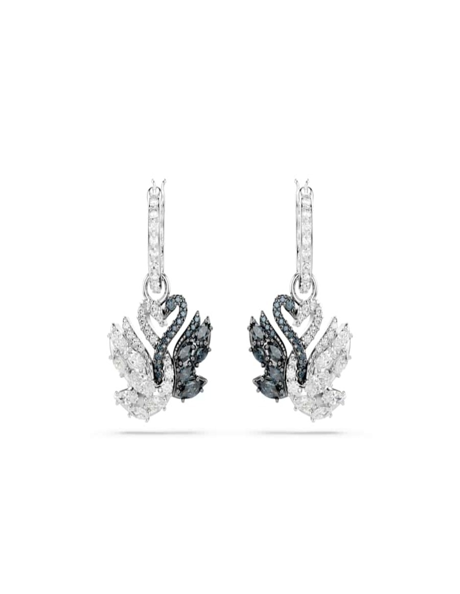 Aretes de cisne Swan Pave con acabado brillante 2