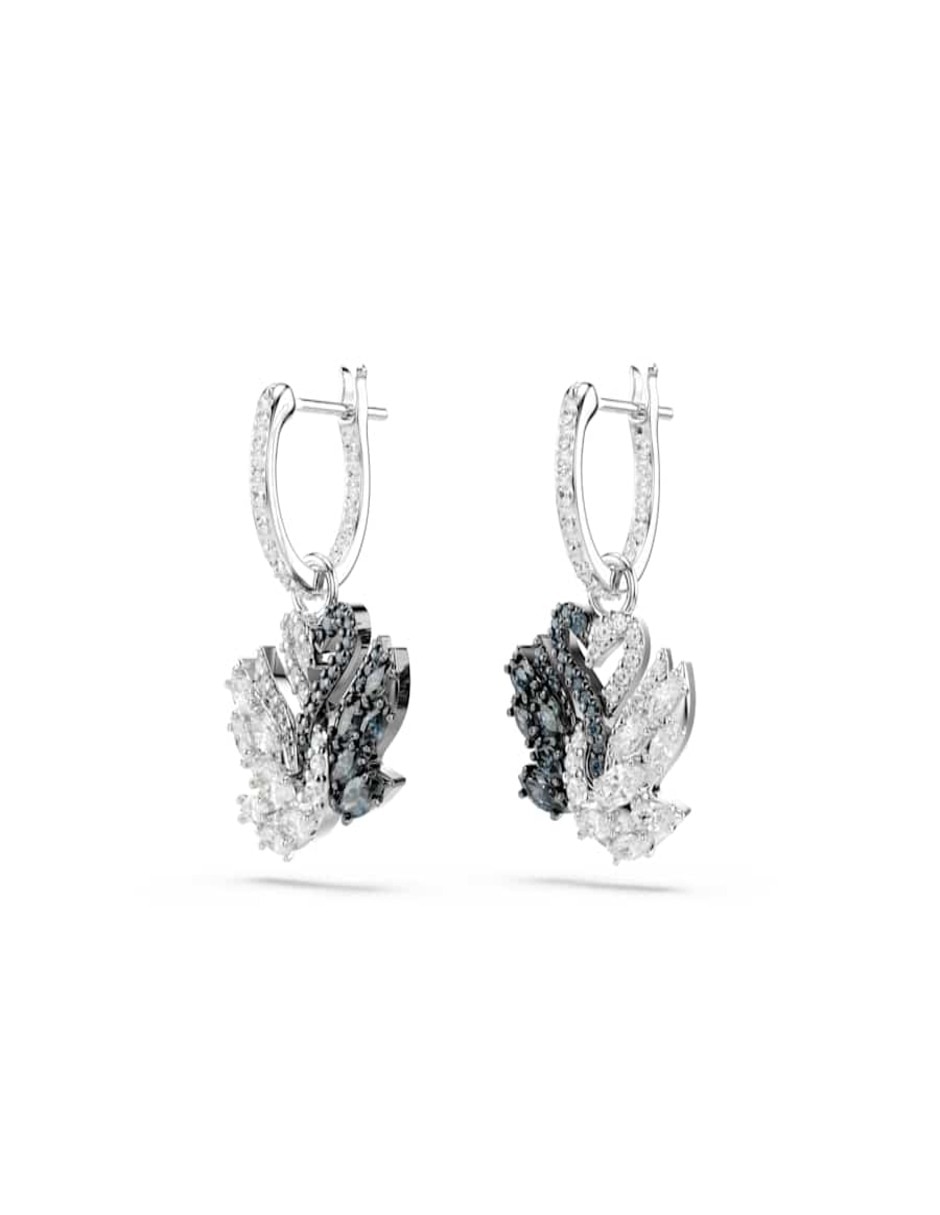 Aretes de cisne Swan Pave con acabado brillante 3