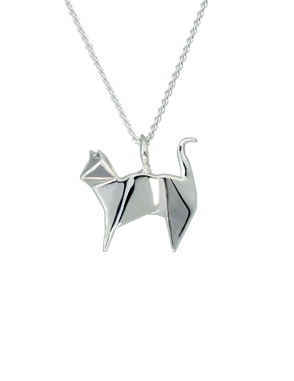 Dije de gato Origami Gato con botas de plata P 925