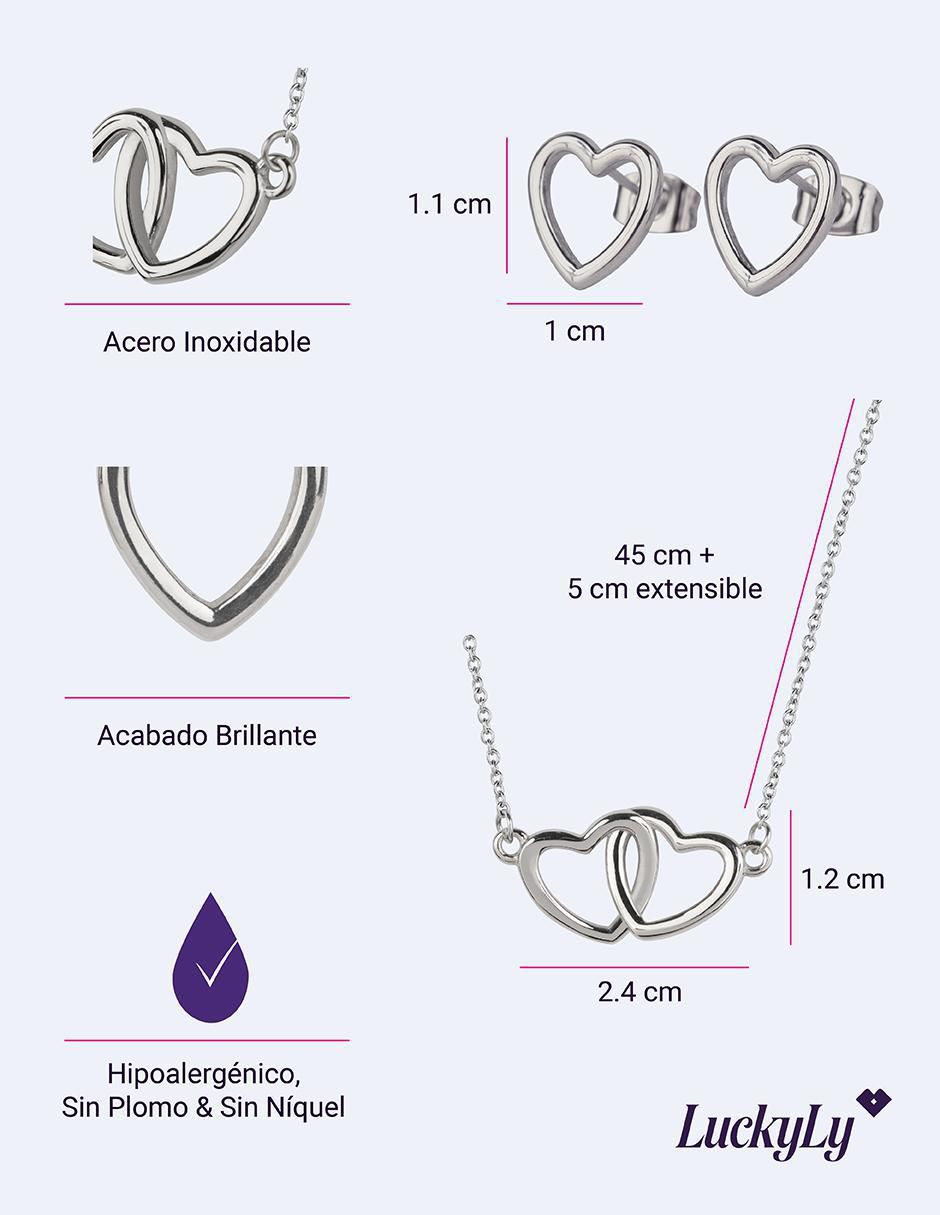 Set de collar y aretes luckyly elsie sin temática "de" acero inoxidable sin kilataje sin gema
