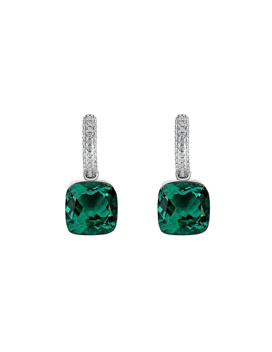 Aretes cuadrados de plata P 925 ágata