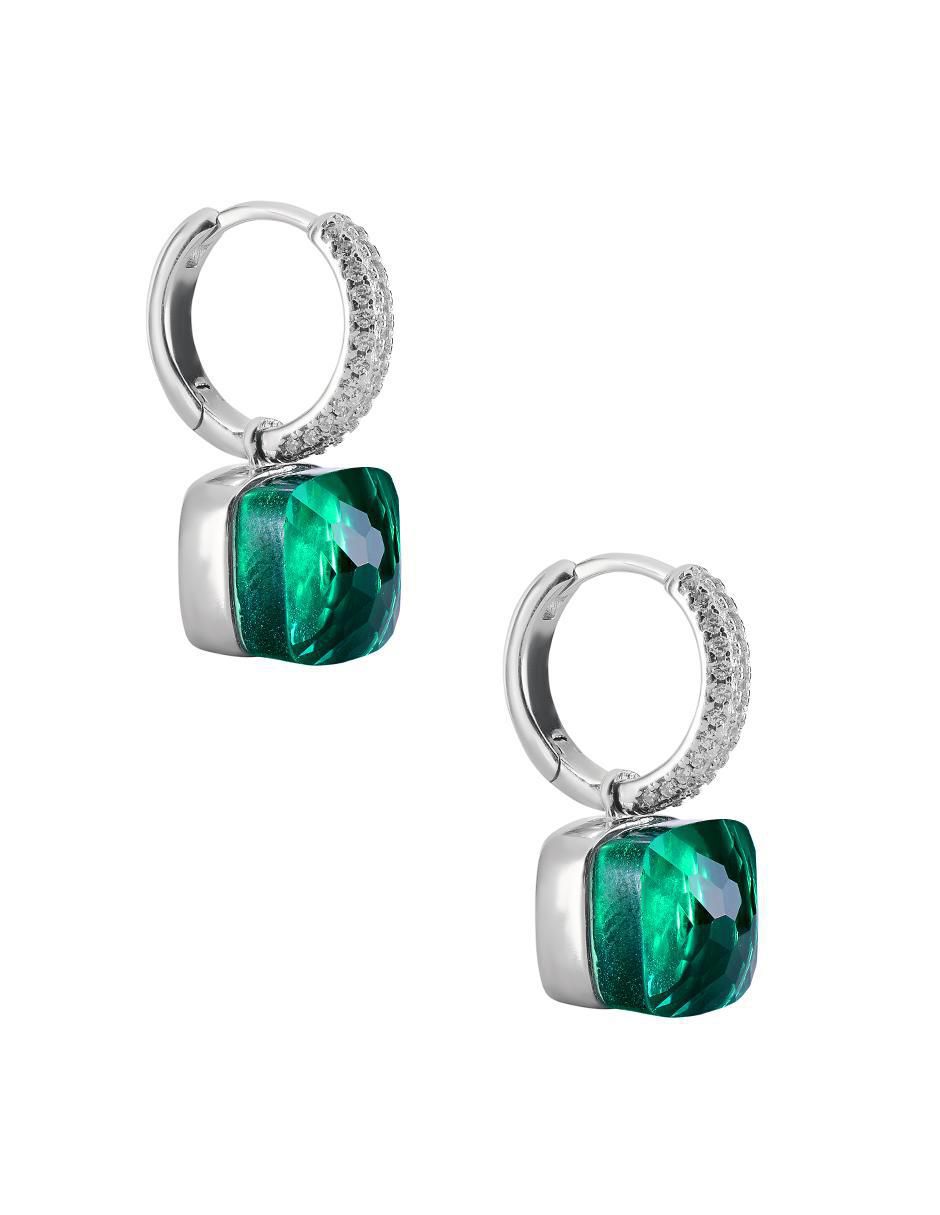 Aretes cuadrados de plata P 925 ágata 2