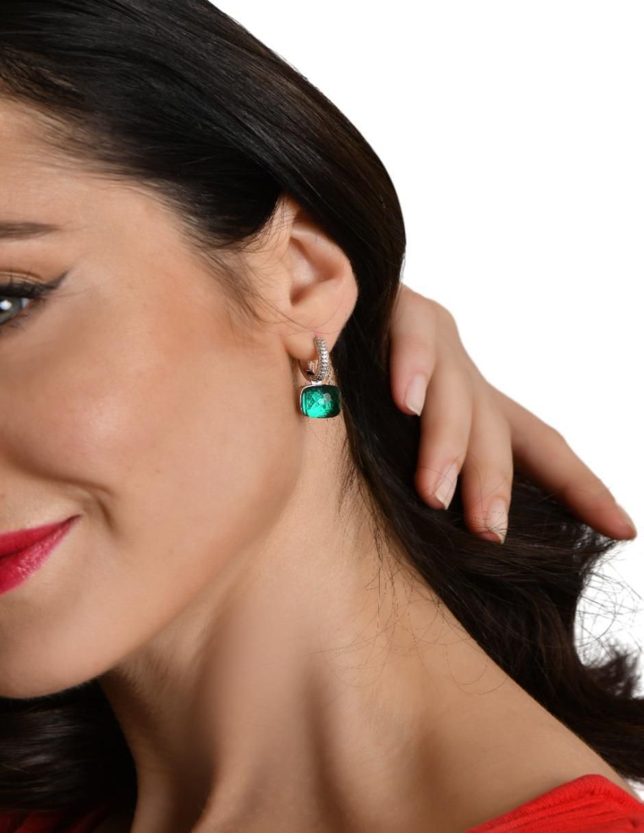 Aretes cuadrados de plata P 925 ágata 4