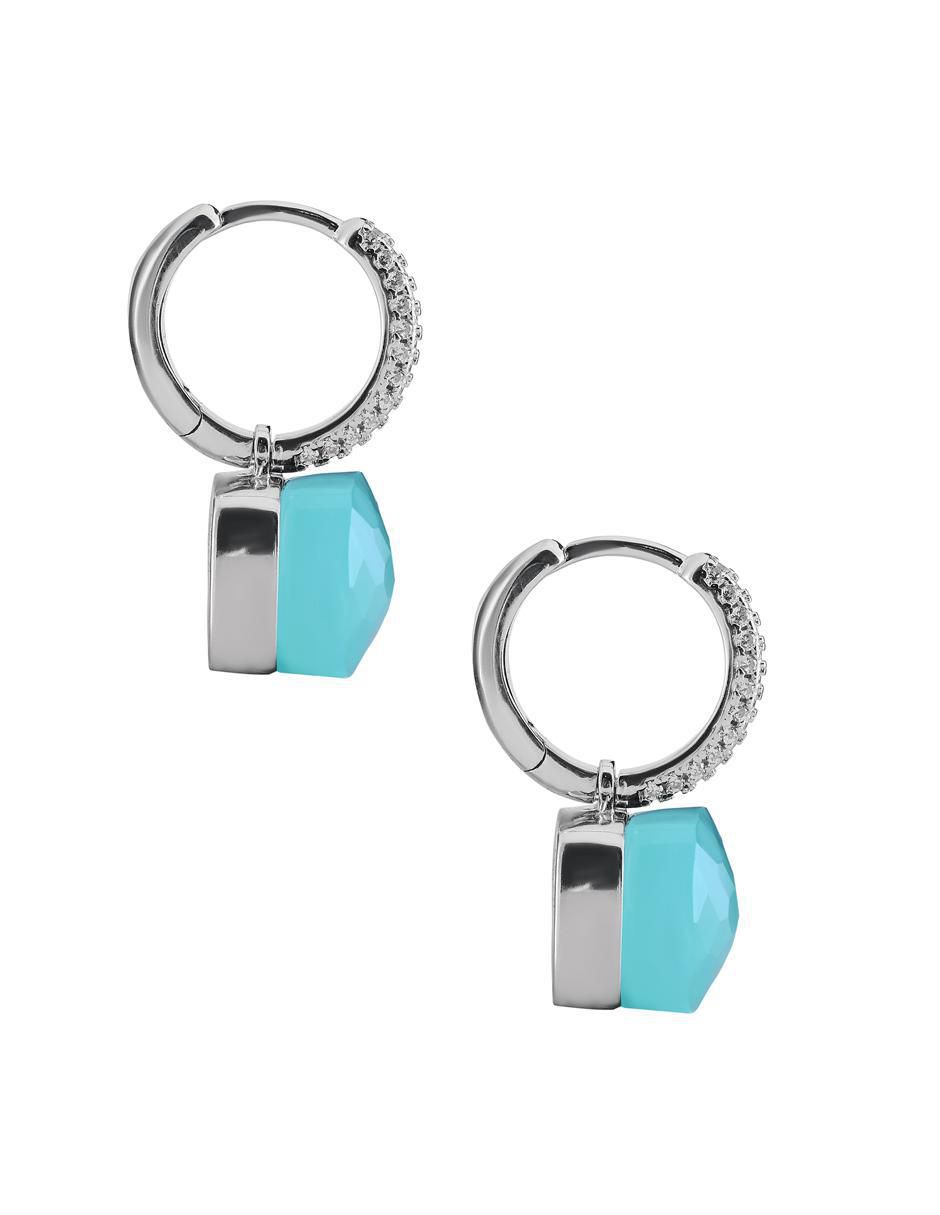 Aretes cuadrados de plata P 925 ágata 3
