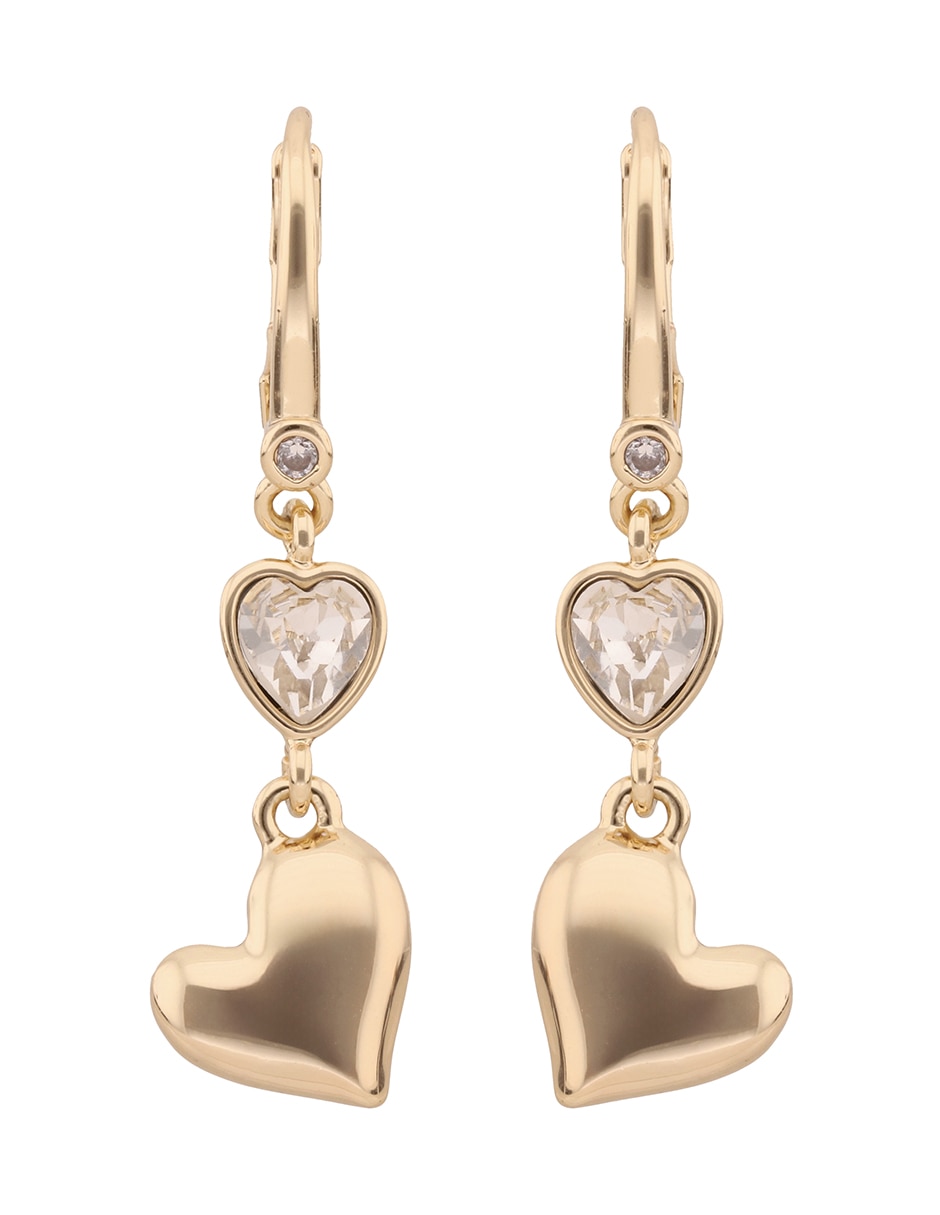 Aretes de corazón Salina con acabado brillante cristal