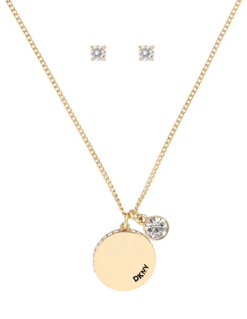 Aretes y collar circular DKN Pave Disc Aretes y collar circular DKN Pave Disc