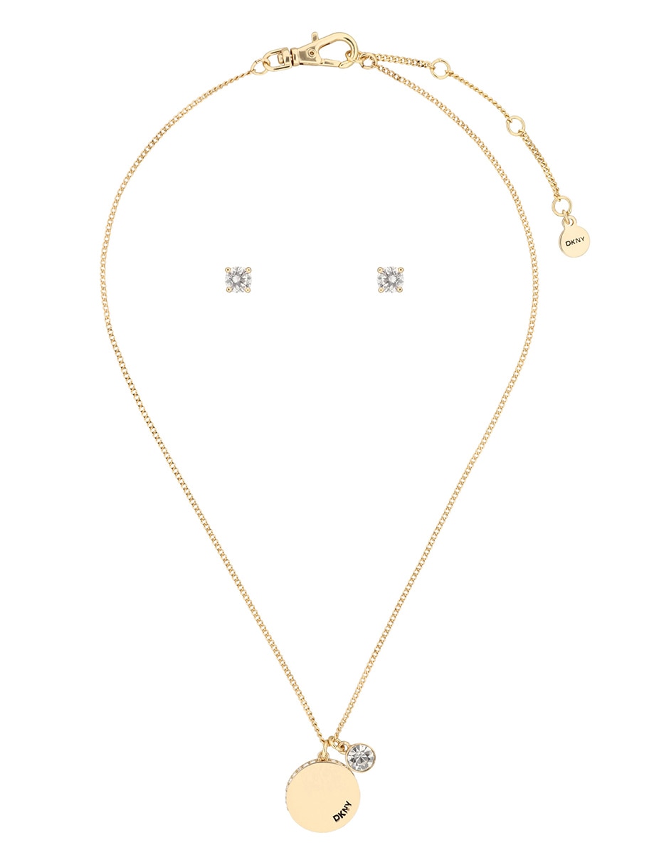 Aretes y collar circular DKN Pave Disc 2