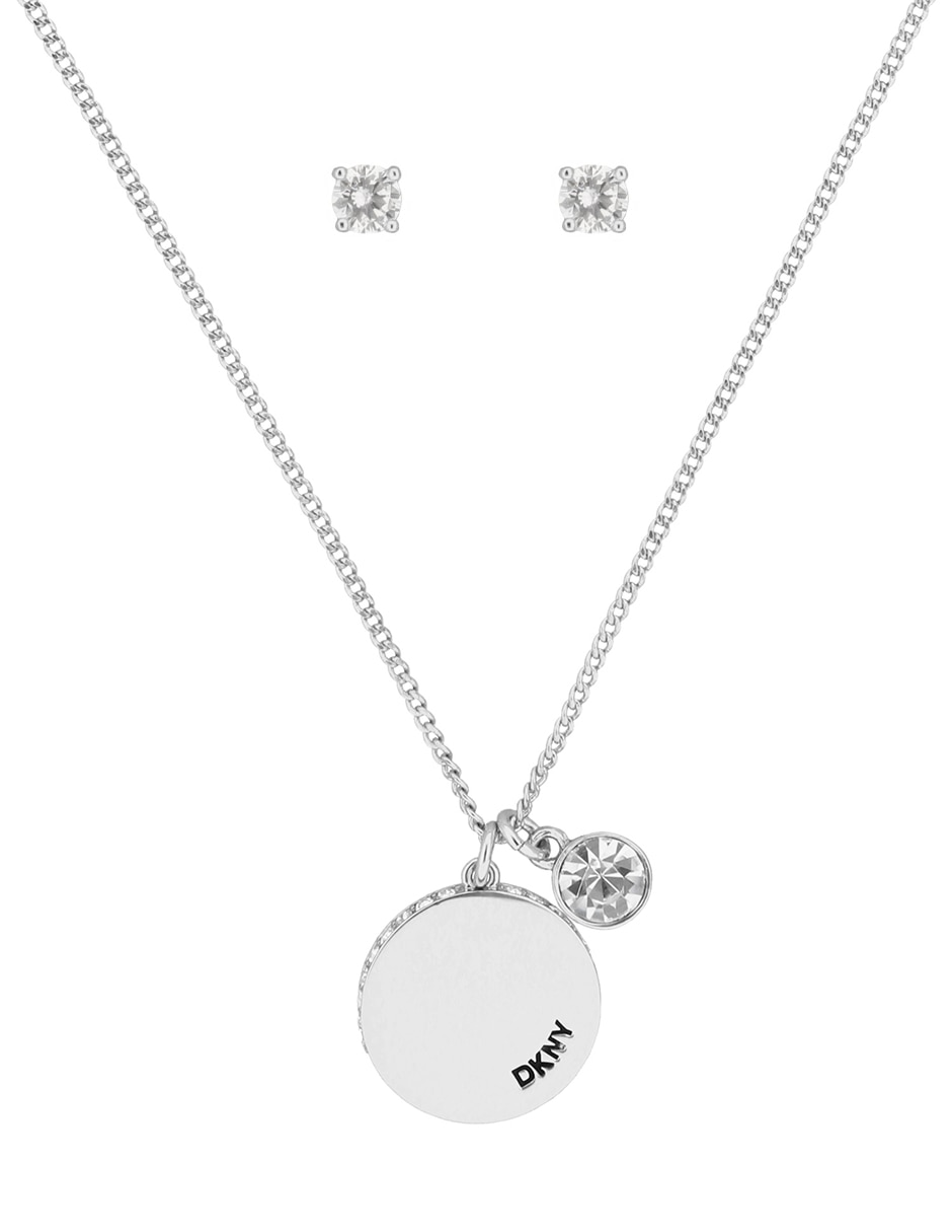 Aretes y collar circular DKN Pave Disc