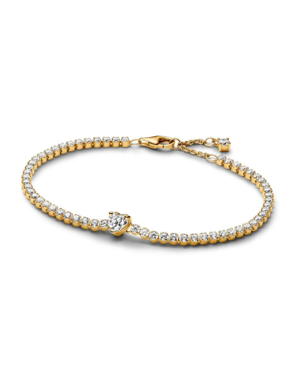 Brazalete de plata P 925 y 14 K con acabado brillante