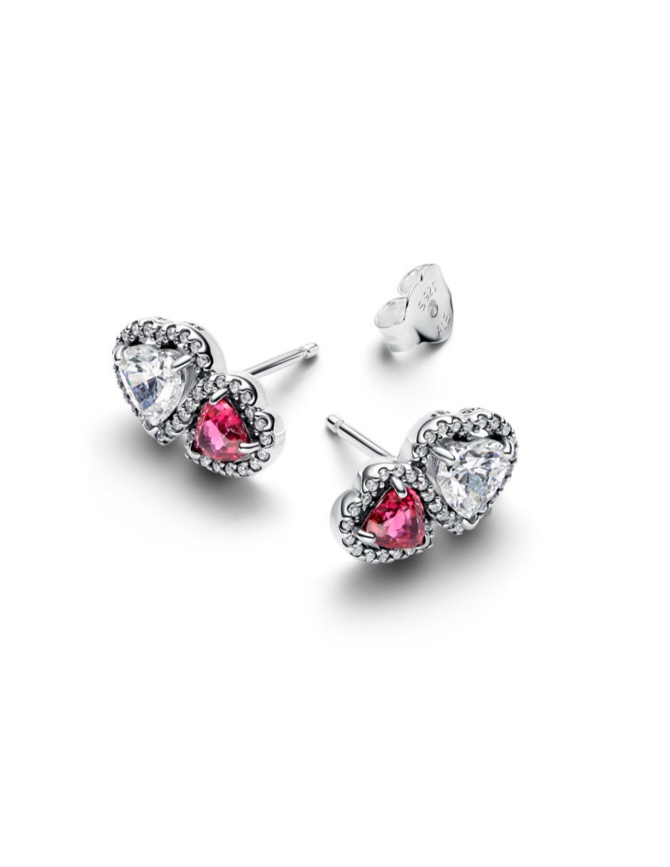 Aretes circulares Timeless de plata P 925 con acabado brillante zirconia cúbica 3