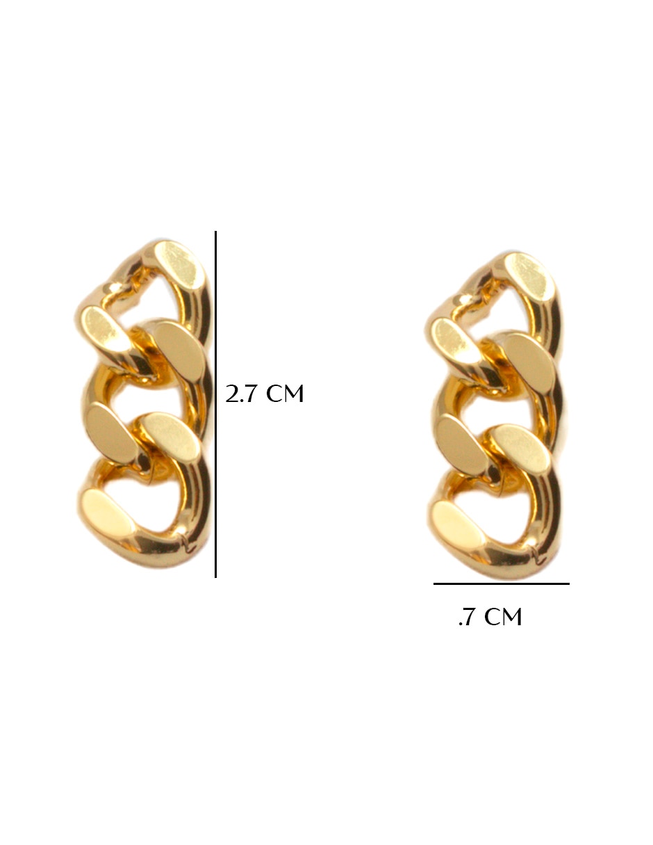 Aretes de eslabones Universal Classic Collection con acabado chapa de oro 2