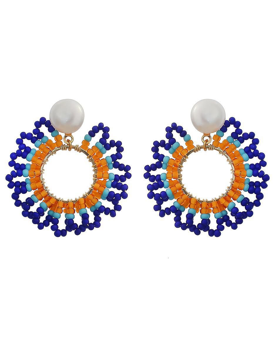 Aretes circulares perla Aretes circulares perla
