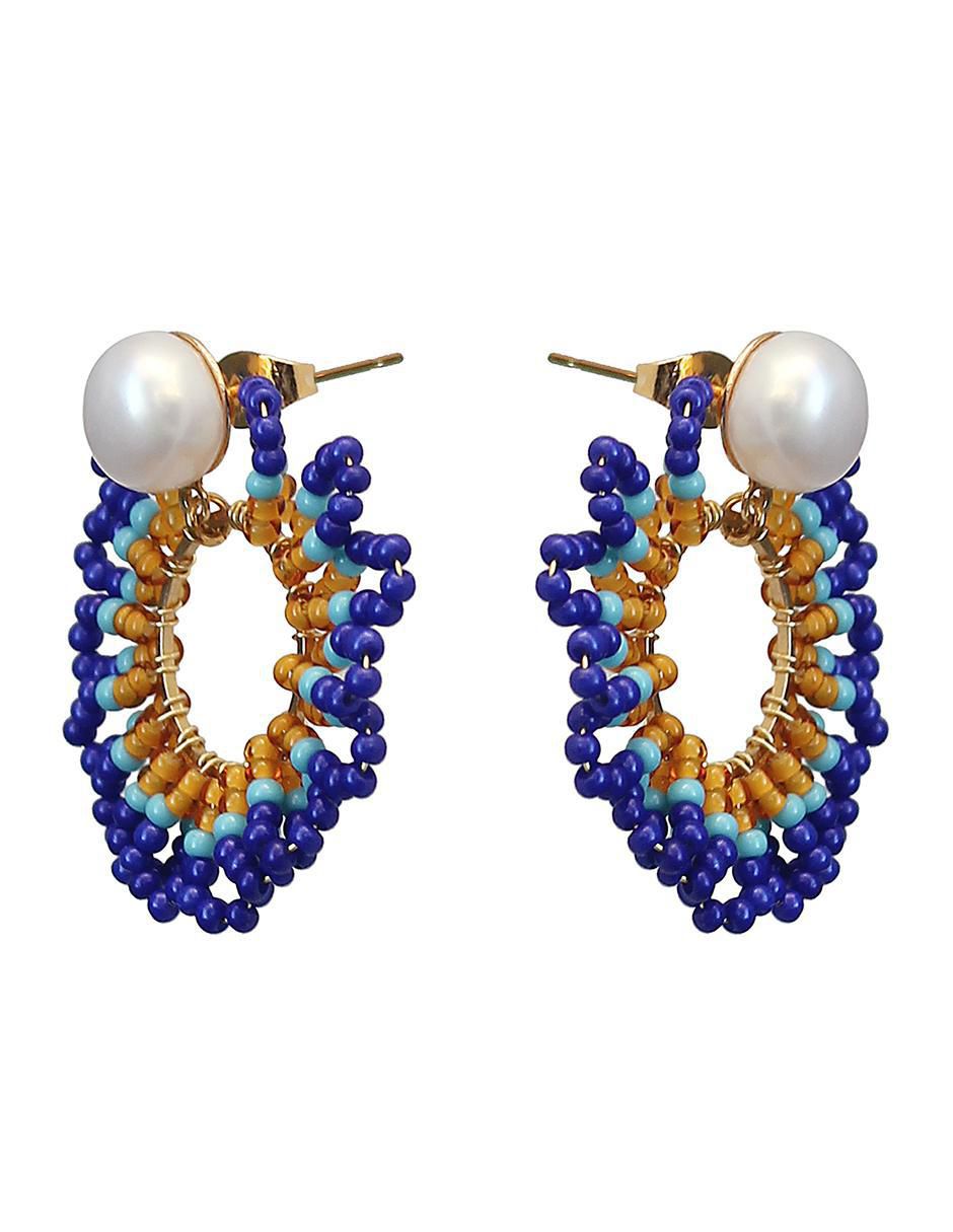 Aretes circulares perla 2