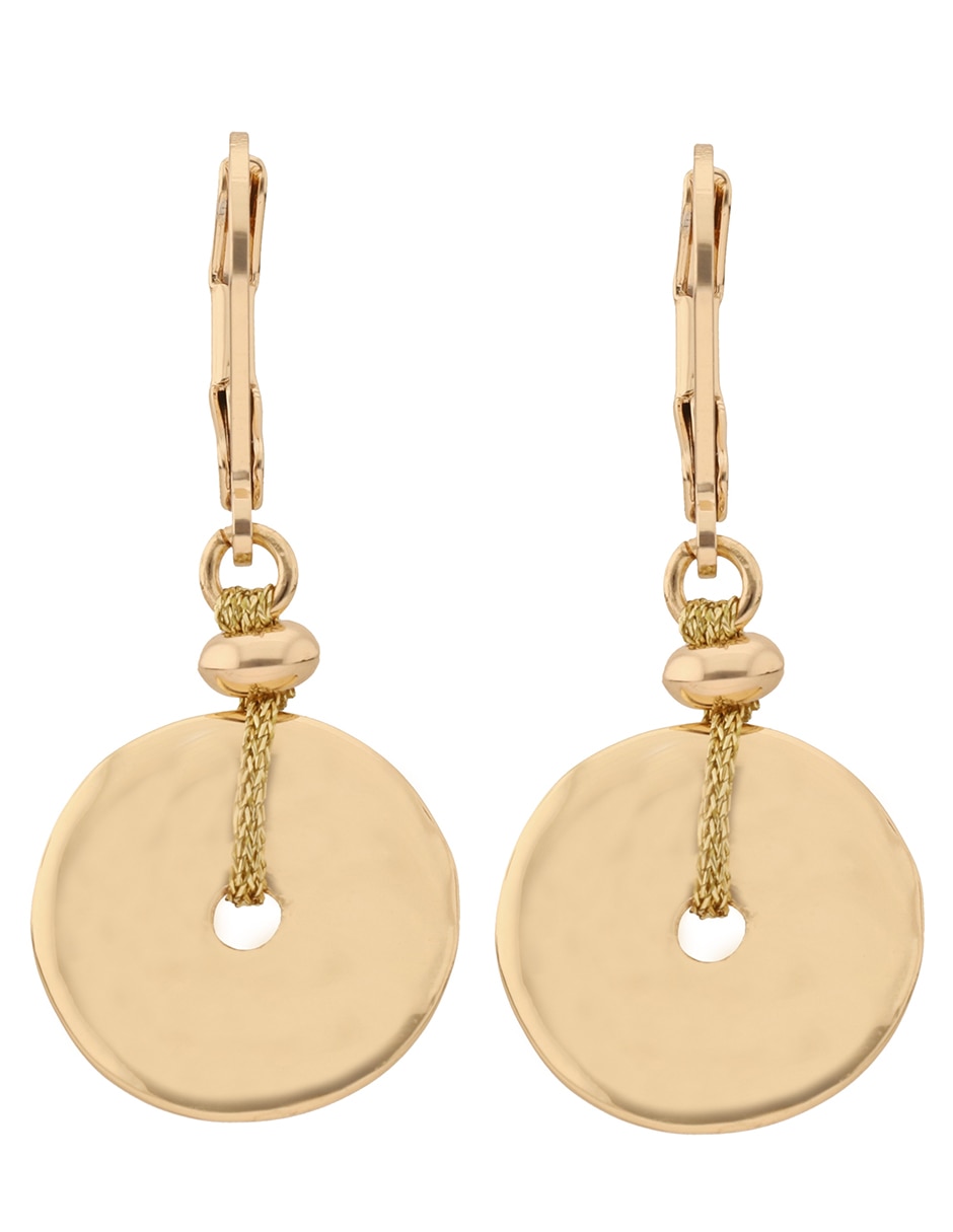 Aretes circulares Glitzy Gold con acabado brillante 1