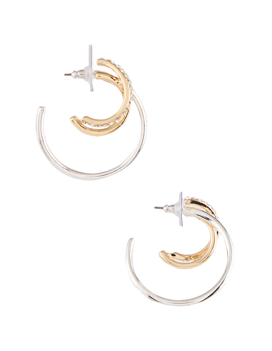 Aretes de aro Dancing Petals con acabado pulido 3