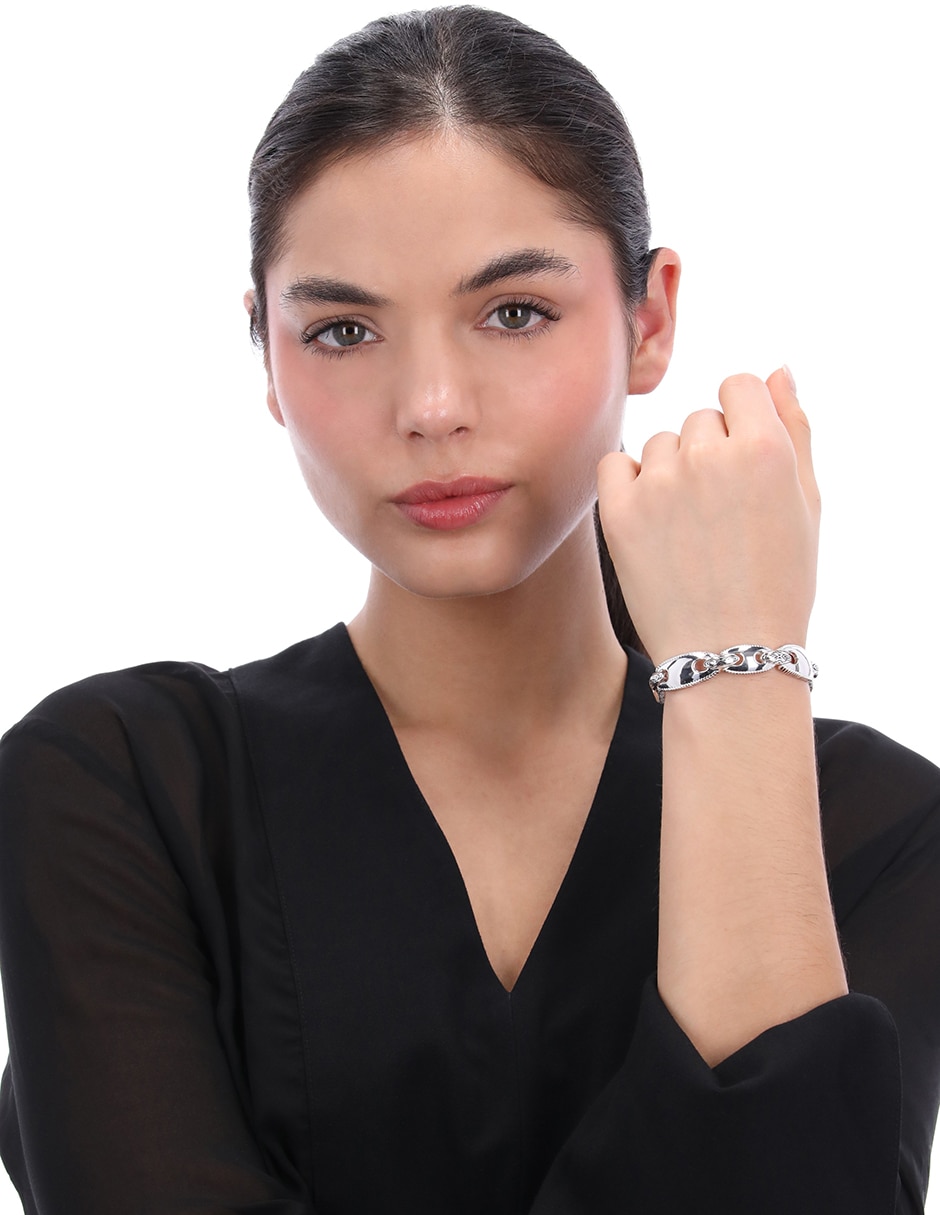 Pulsera Casual Silver Link con acabado pulido 3