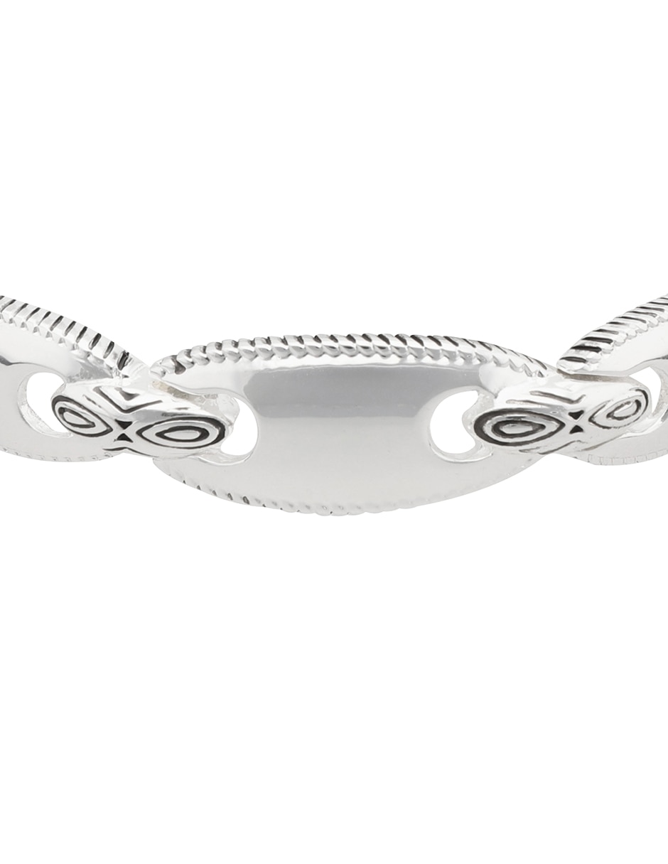 Pulsera Casual Silver Link con acabado pulido 4