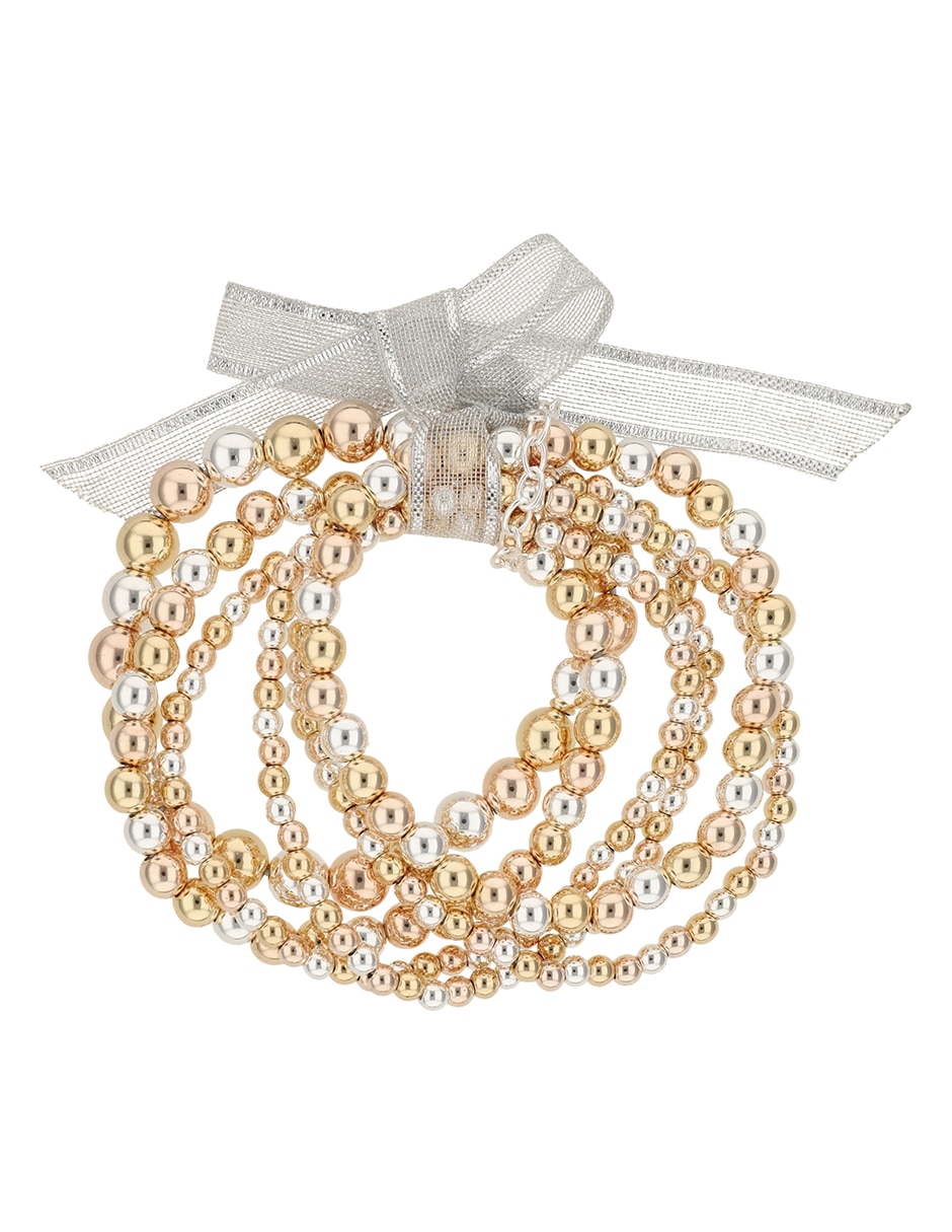 Multi-pulsera Tritone Bonds con acabado brillante
