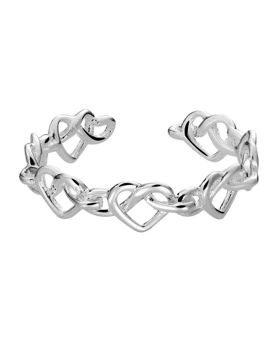 Anillo de corazón Silver Ring P 925 de plata brillante 1