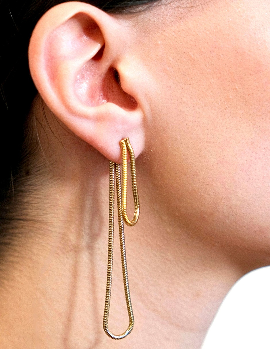 Aretes Classic Collection con acabado chapa de oro 3