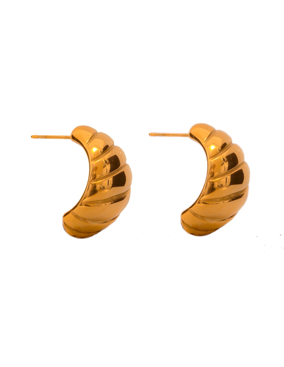 Aretes Classic Collection con acabado chapa de oro 2