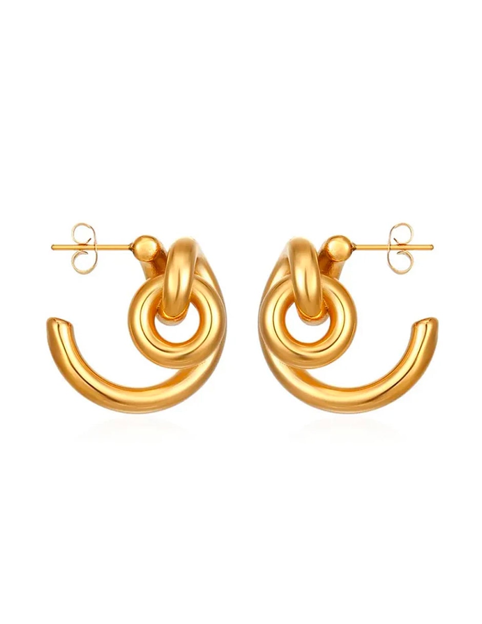 Aretes Classic Collection con acabado chapa de oro 2