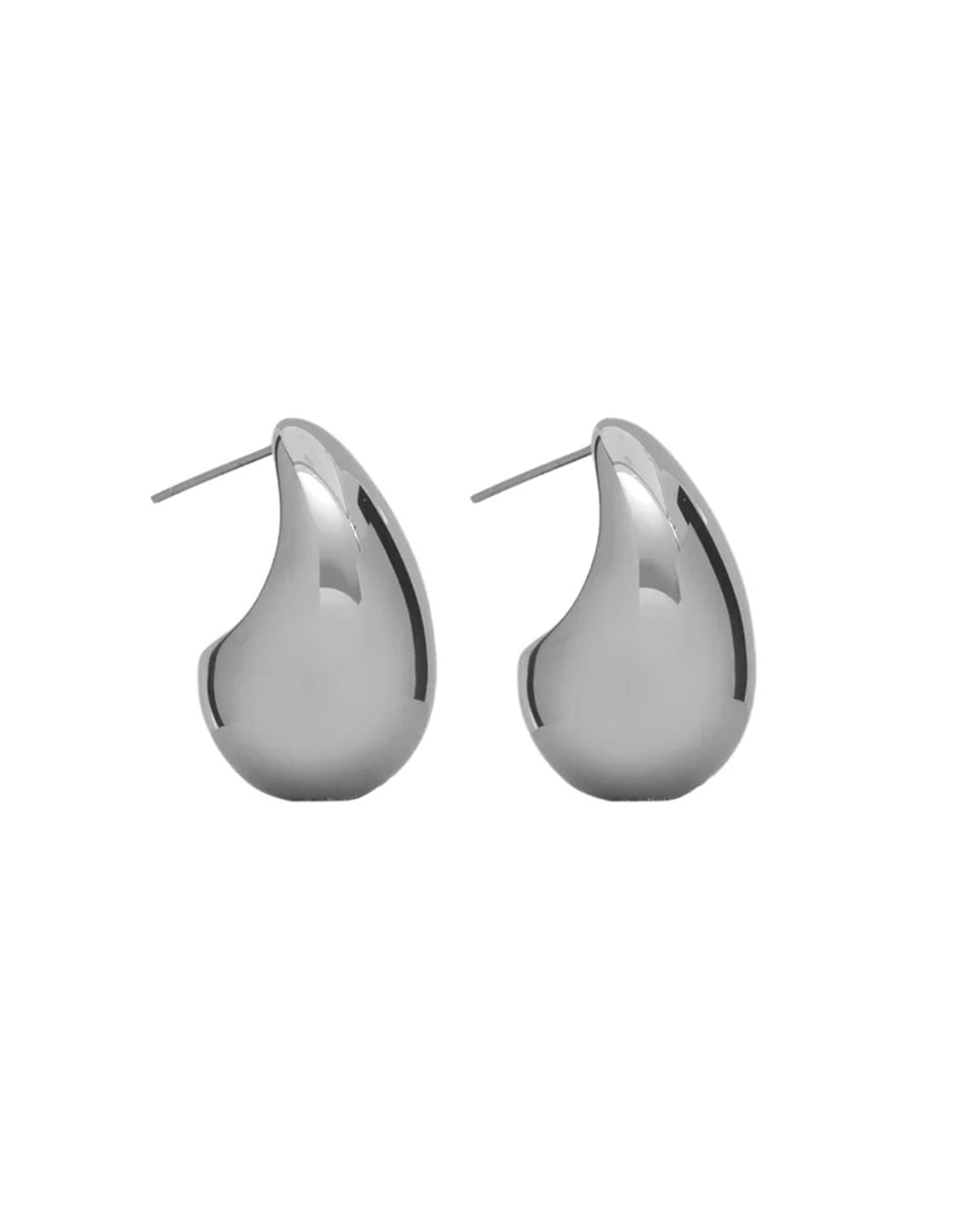 Aretes de gota Classic Collection con acabado baño rodio