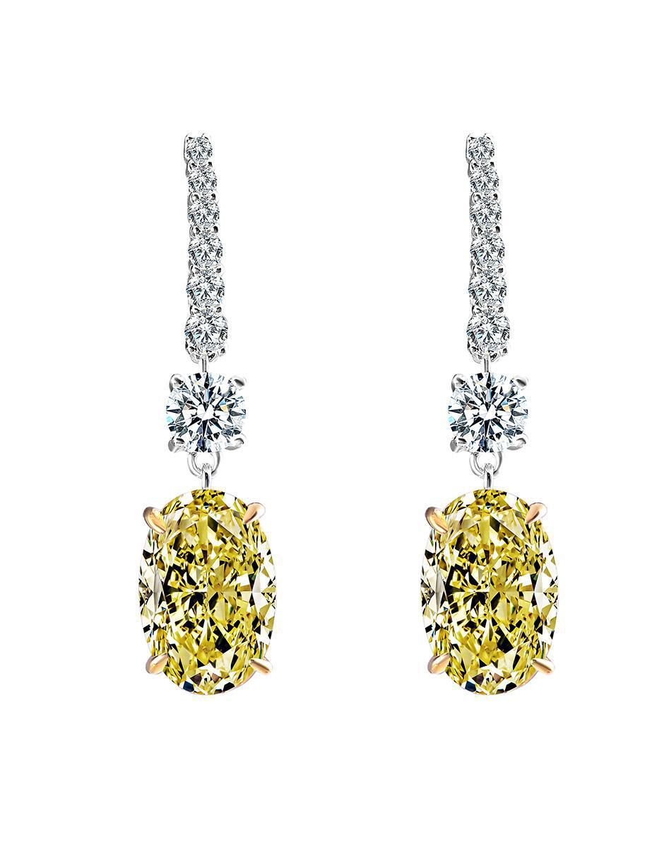 Aretes de óvalo de plata P 925 zirconia 1
