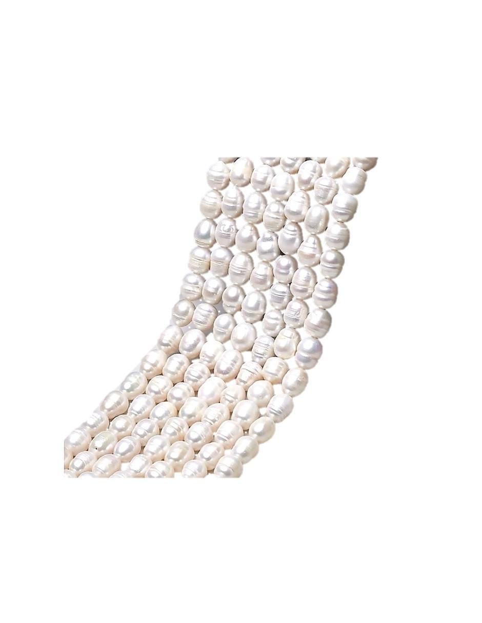 Aretes, collar y pulsera de plata P925 perla 5
