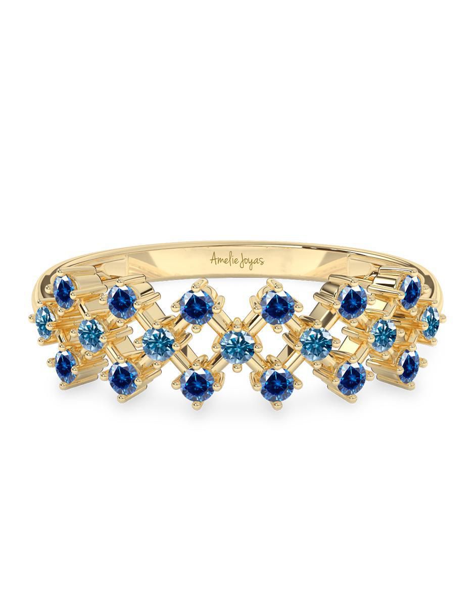 Anillo de oro zirconia pulido
