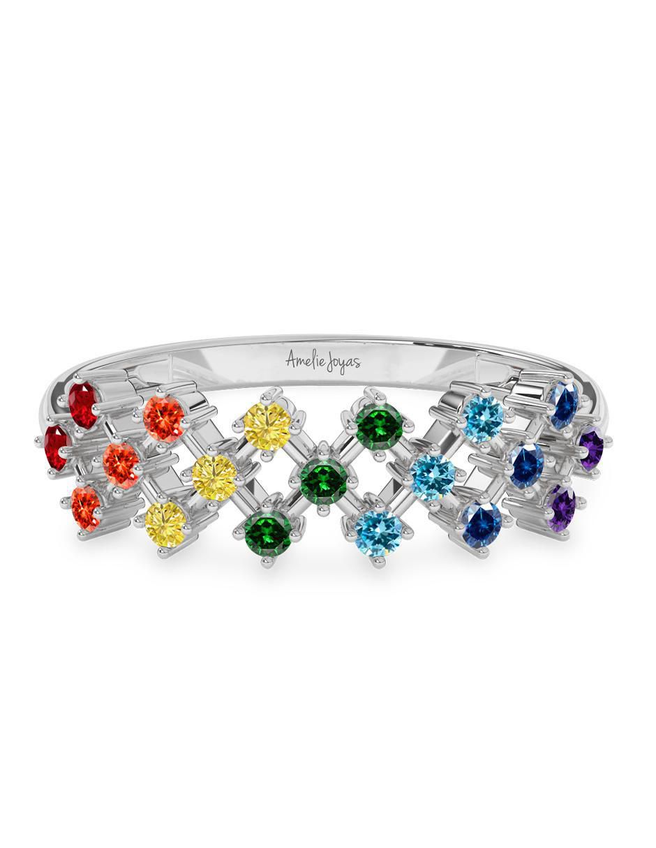 Anillo de oro zirconia pulido