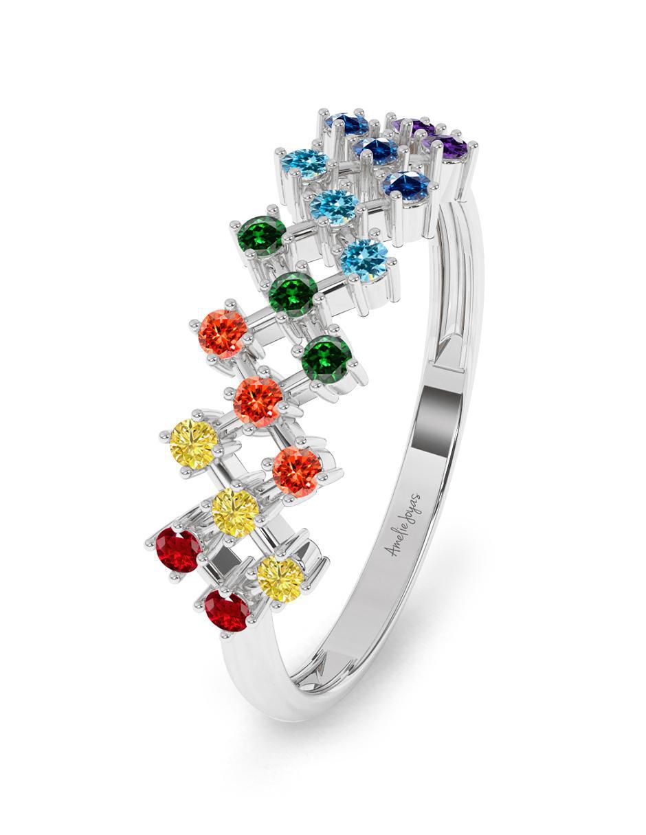 Anillo de oro zirconia pulido 2