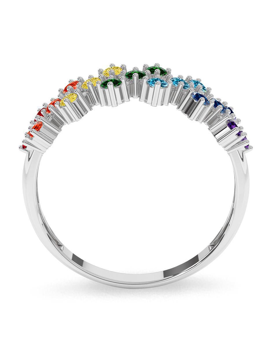 Anillo de oro zirconia pulido 3