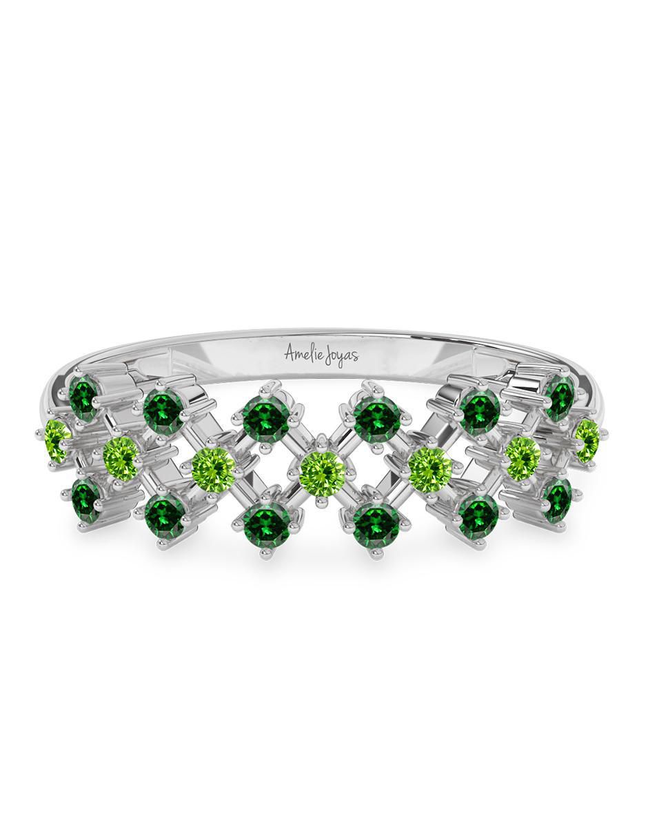 Anillo de oro zirconia pulido 1