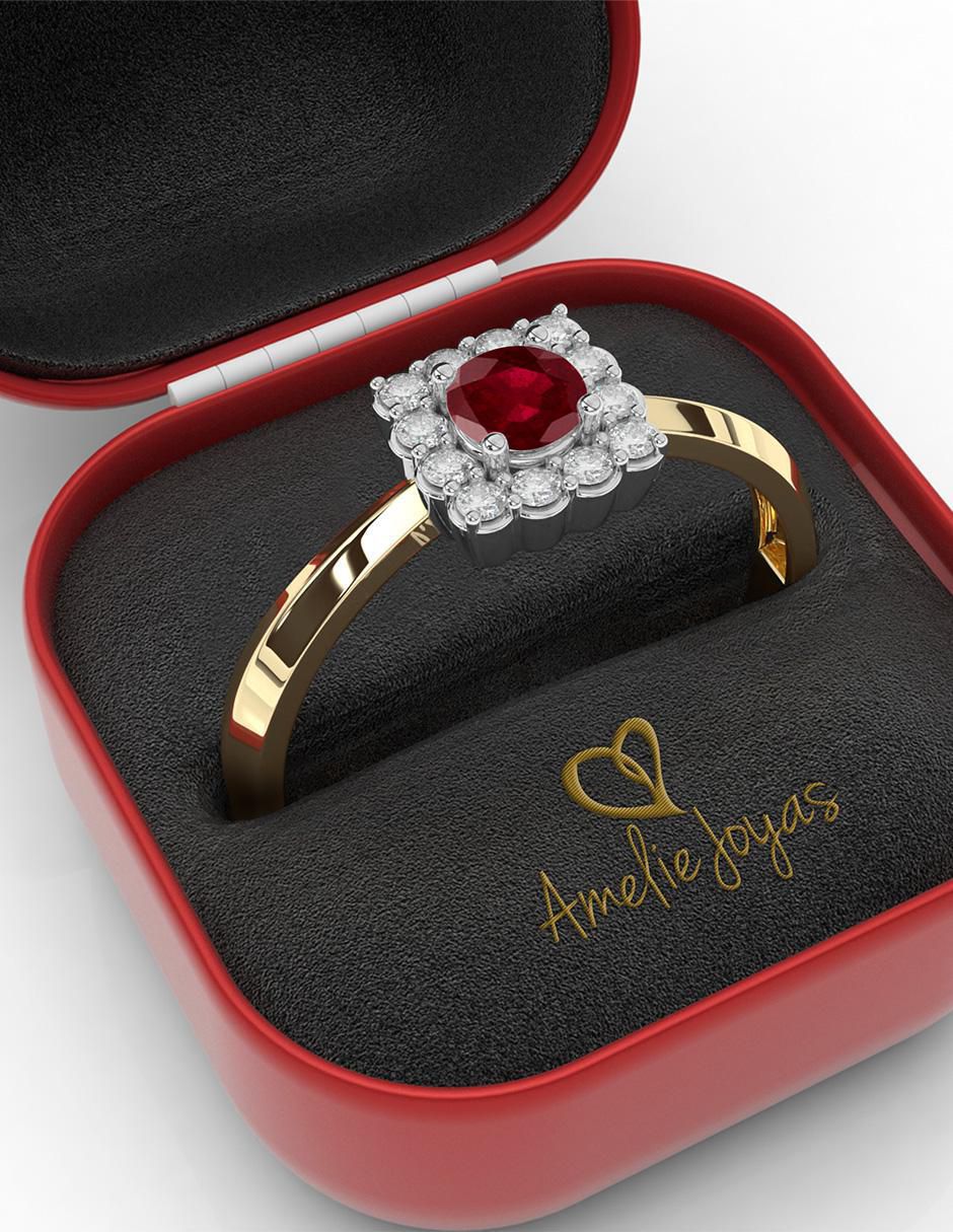 Anillo "de (si aplica)" ninguna amelie joyas sin colección sin temática 14 k "de" oro rubí
