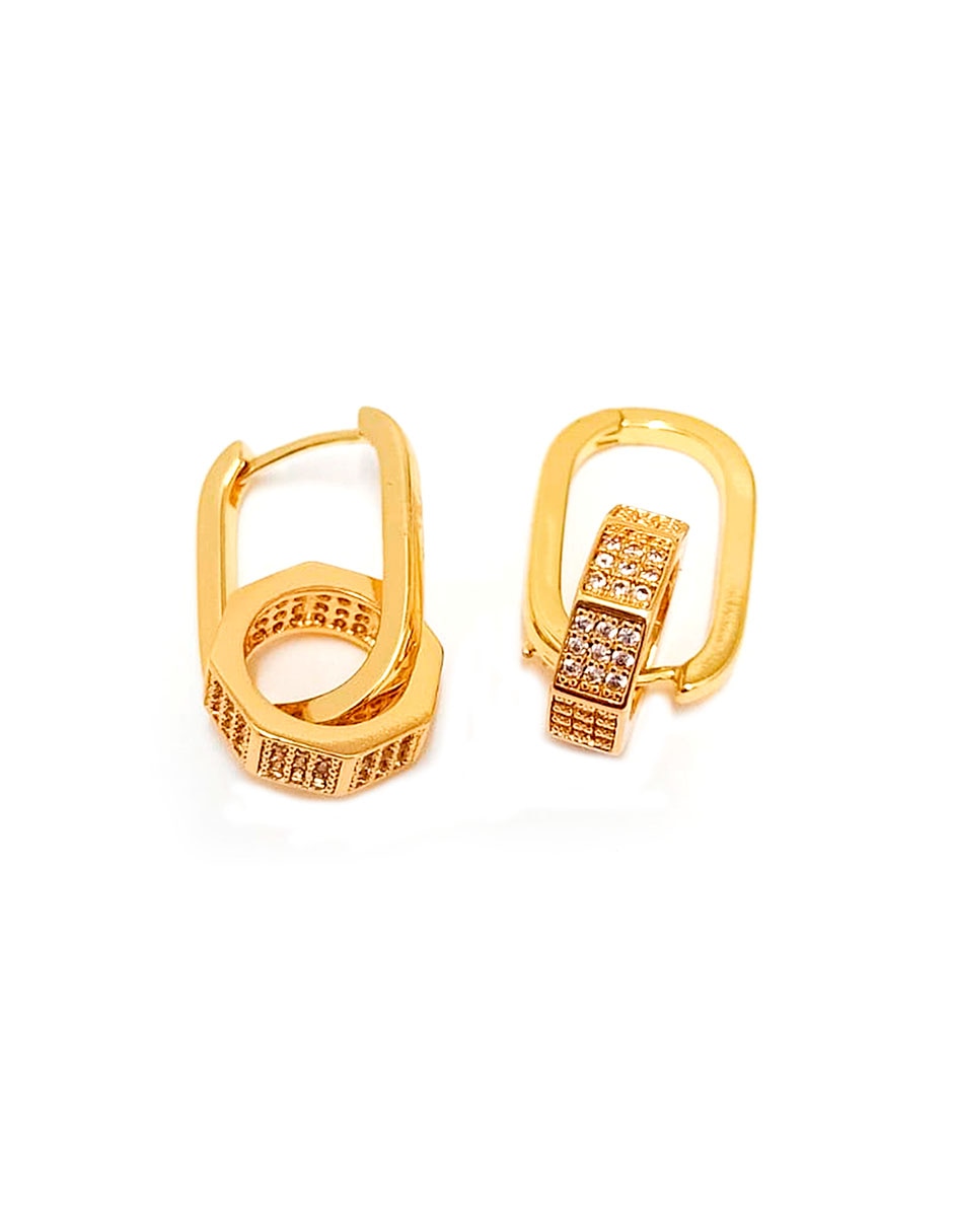 Arracadas Universal Classic Collection con acabado chapa de oro