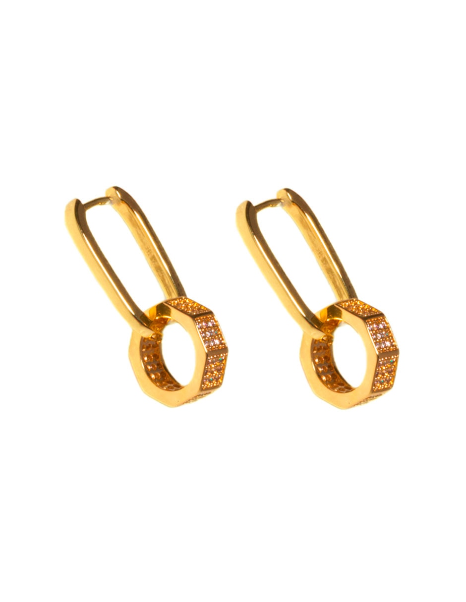 Arracadas Universal Classic Collection con acabado chapa de oro 2