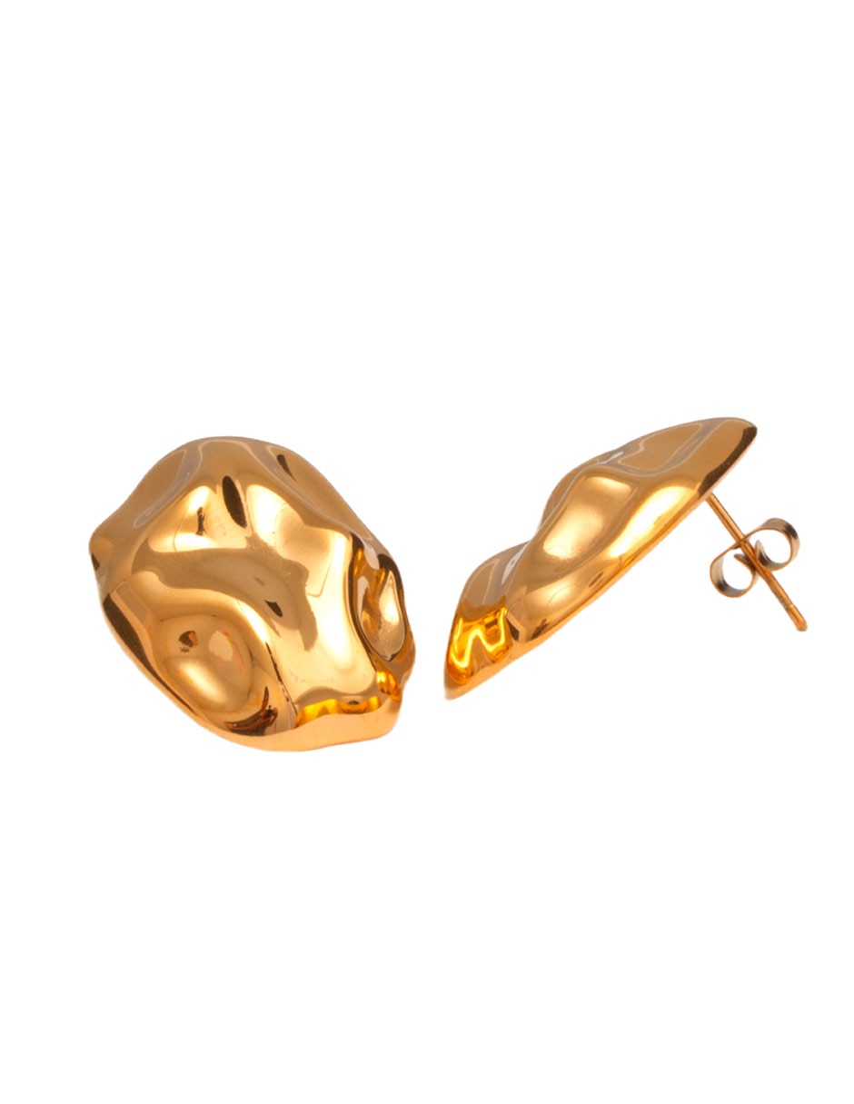 Aretes ovalados Universal Classic Collection con acabado chapa de oro 2