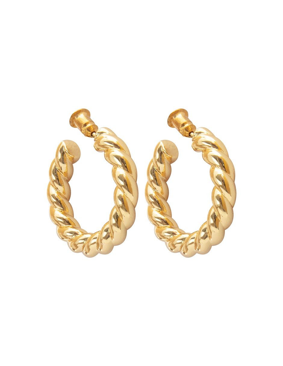 Arracadas Universal Classic Collection con acabado chapa de oro 2